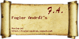 Fogler András névjegykártya