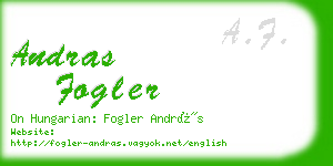 andras fogler business card